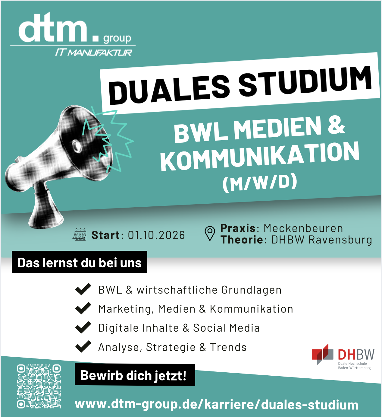 Stellenanzeige DH Studium